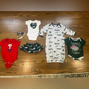 Philadelphia sports bundle baby girl